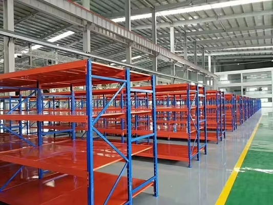 Steel Warehouse Medium Duty Racking Multi Tier Shelving In Industrial Setting