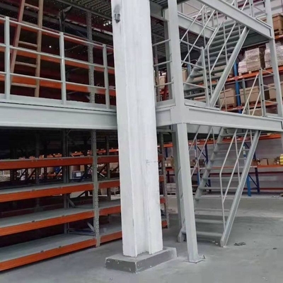 Three-Floors Customized Warehouse Steel Mezzanine Floors Racking System For Storage