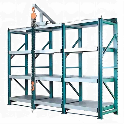 Adjustable Mobility Warehouse Steel Drawer Type Mold Rack Heavy Duty Shelves With Crane
